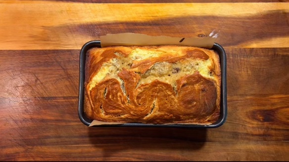 Banana Bread with Cream Cheese Swirl